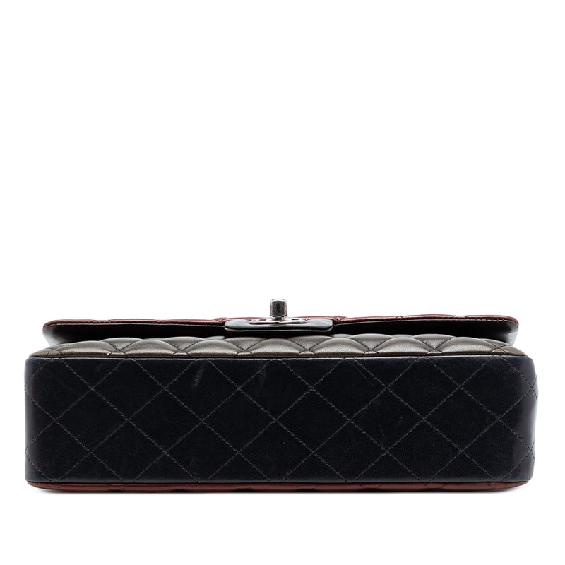 Medium Classic Tricolor Lambskin Double Flap - Image 3
