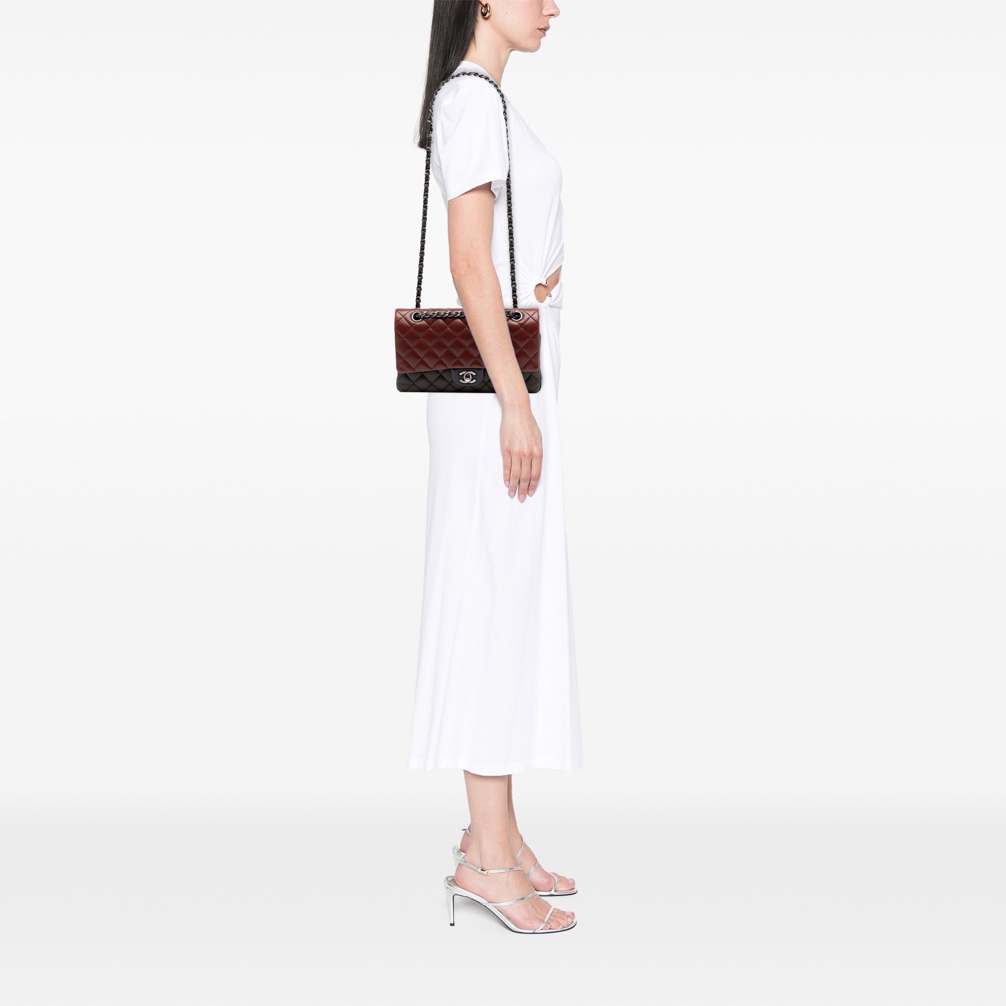 Medium Classic Tricolor Lambskin Double Flap - Image 6