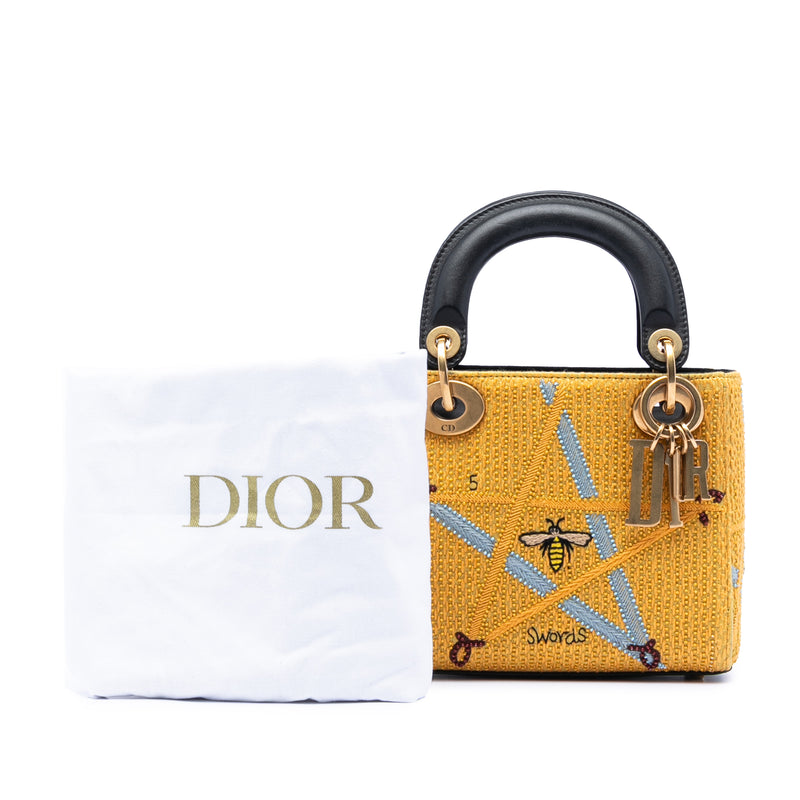 Mini Embroidered Canvas Swords Lady Dior - Image 8