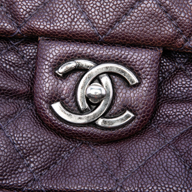 Jumbo Quilted Iridescent Caviar Easy Flap - Image 5