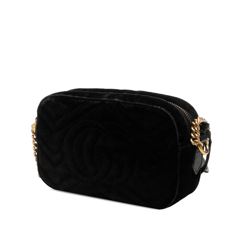 Mini GG Marmont Crystal Embellished Matelasse Velvet Crossbody - Image 2