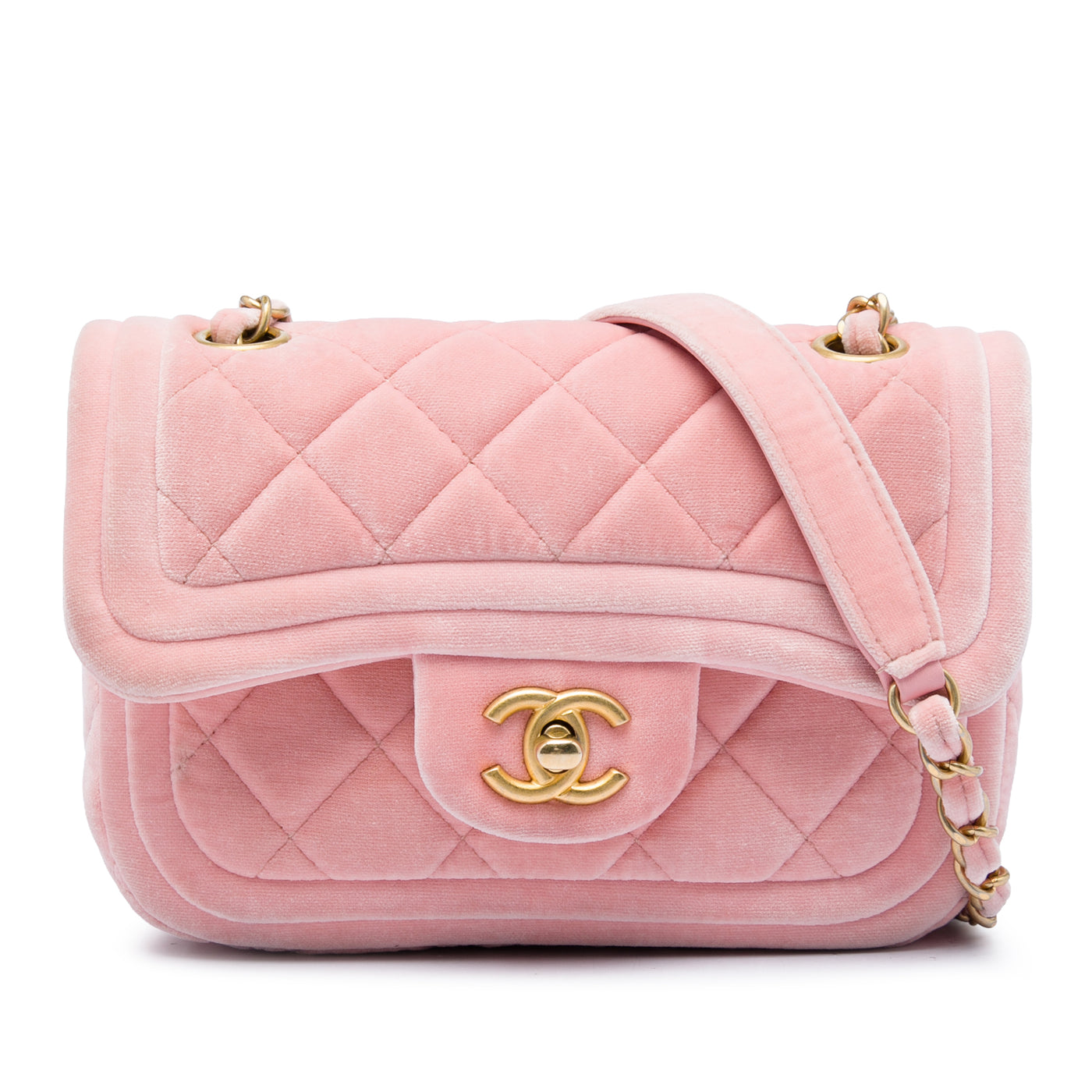 Mini Quilted Velvet Double Frame Flap - Image 1