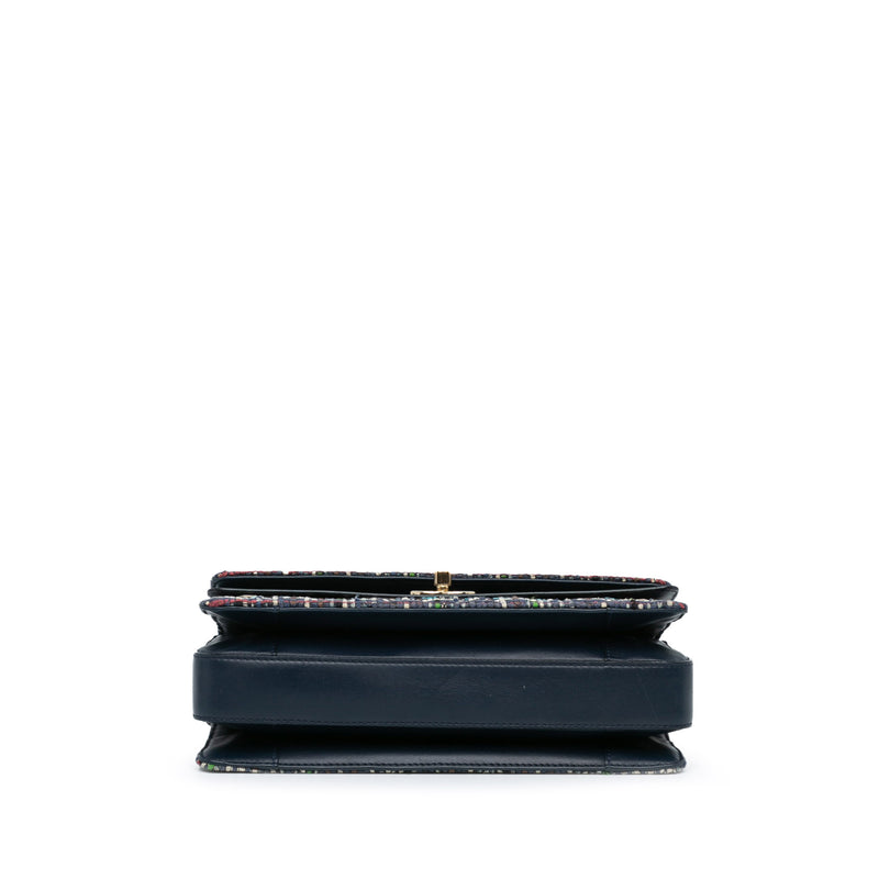 Medium CC Quilted Mixed Fibers and Lambskin Double Flap - Image 3