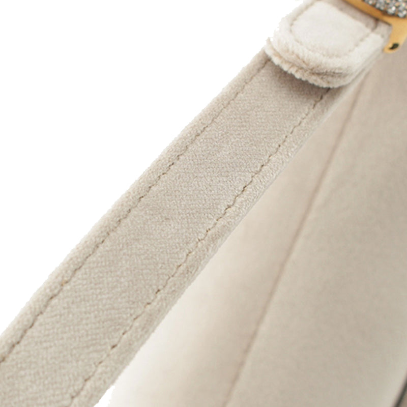 Mini Velvet Crystal Embellished Hardware Saddle Bag - Image 15