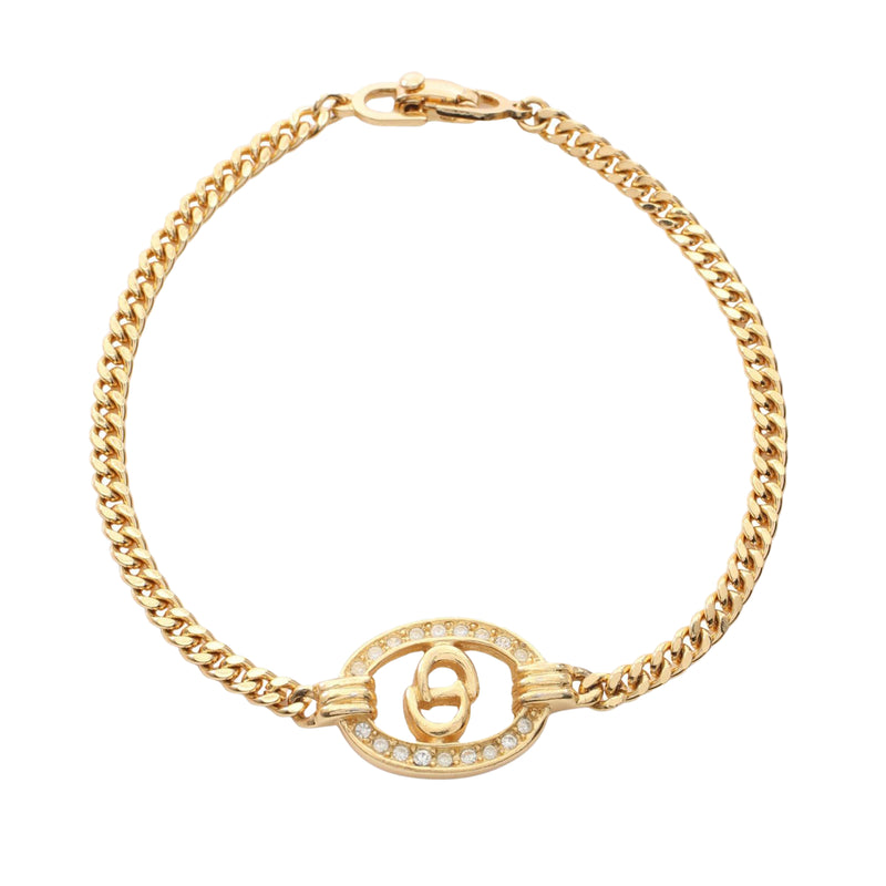 Gold Plated CD Strass Bracelet
