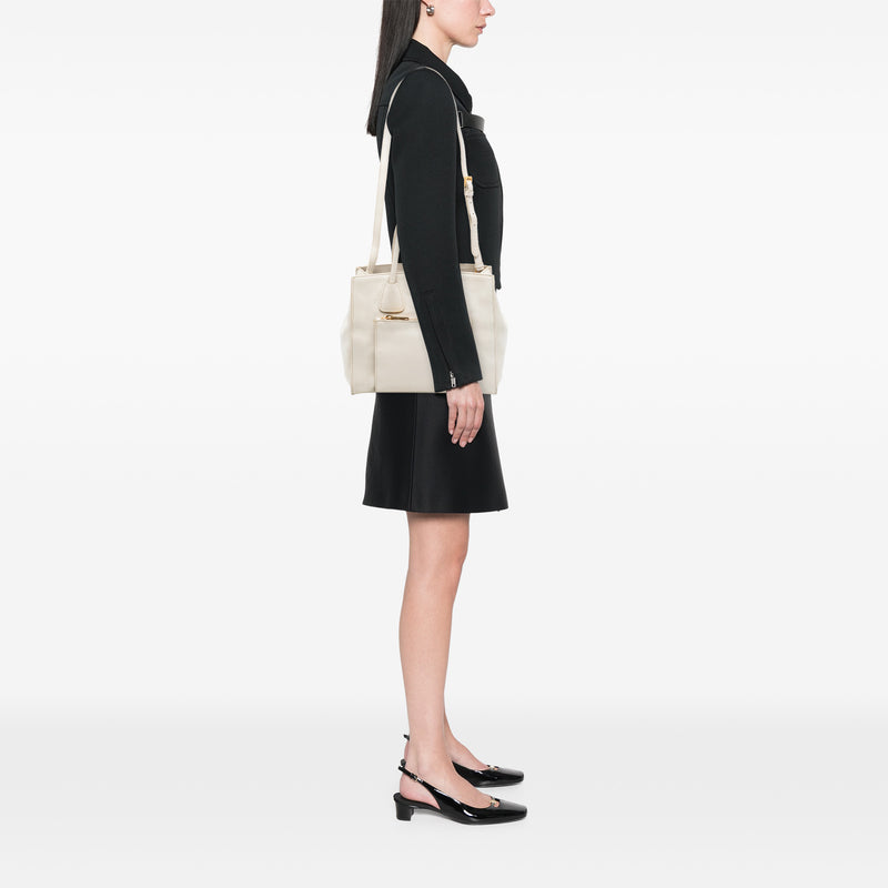 Vitello Daino Front Pocket Open Convertible Tote - Image 6