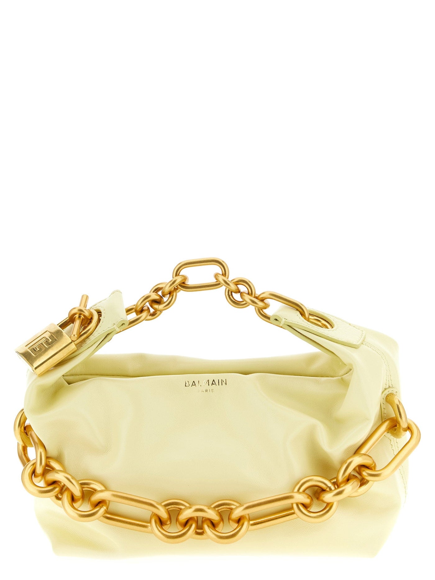 Balmain Sync Mini Top Handle Bag — Cream