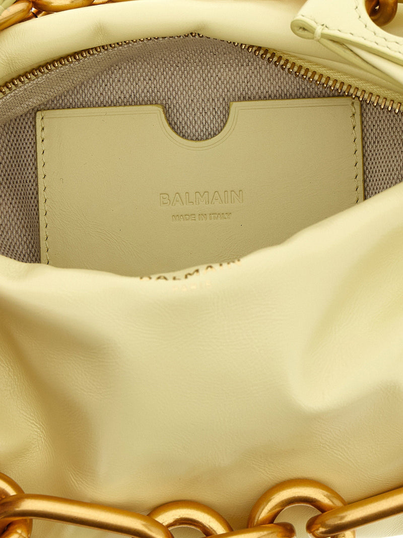 Balmain Sync Mini Top Handle Bag — Cream