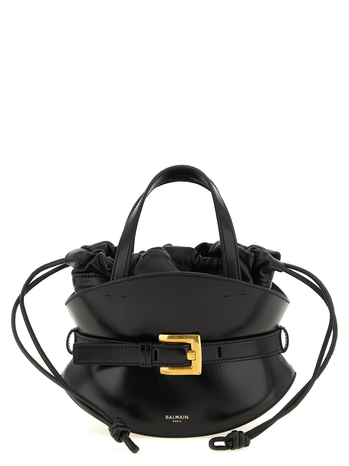 Balmain Shuffle Shoulder Bag — Black Smooth Calf Leather