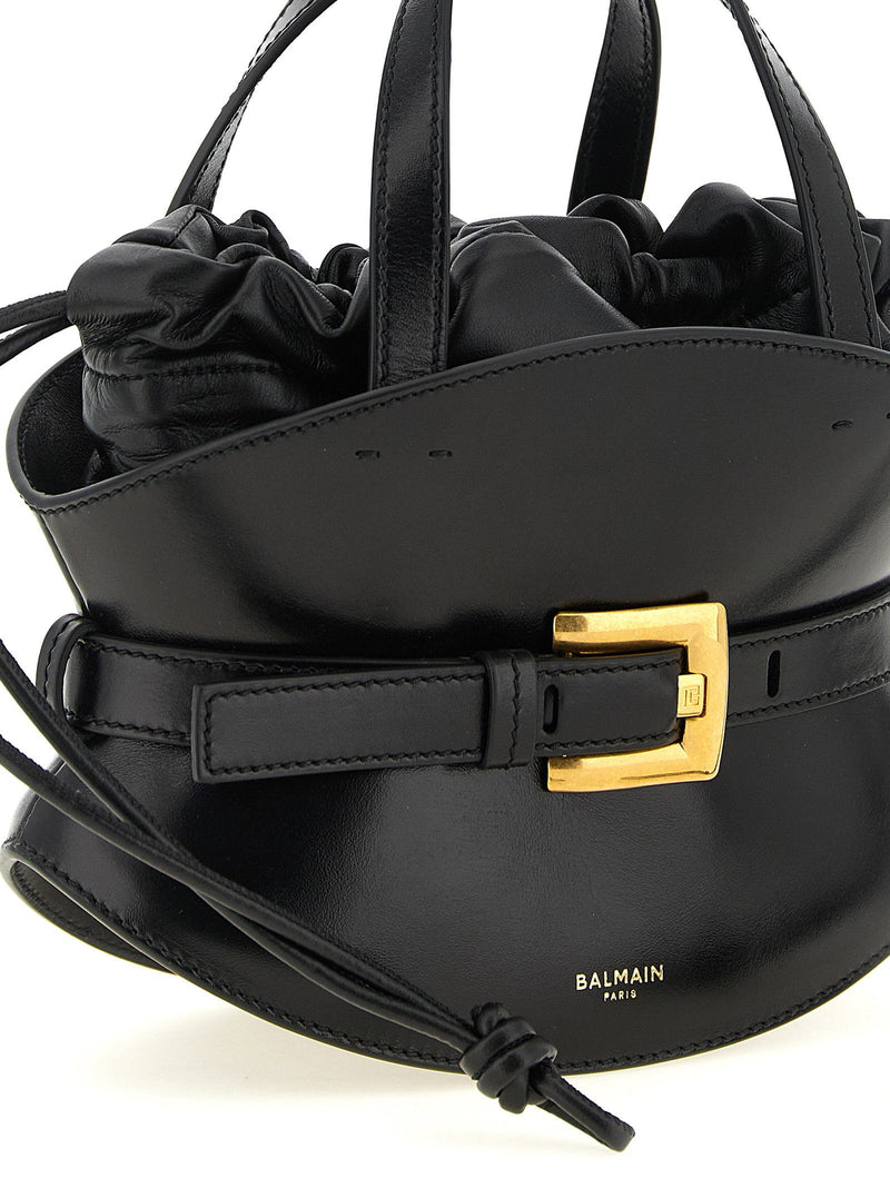 Balmain Shuffle Shoulder Bag — Black Smooth Calf Leather