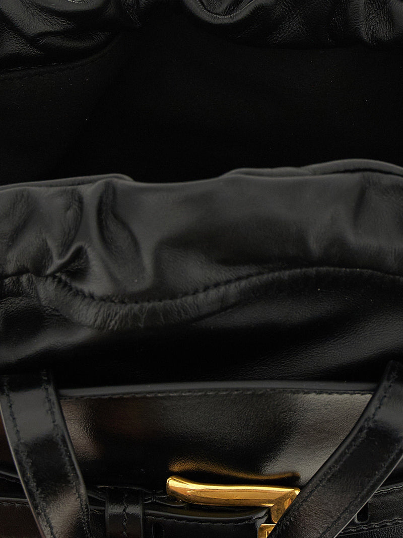 Balmain Shuffle Shoulder Bag — Black Smooth Calf Leather