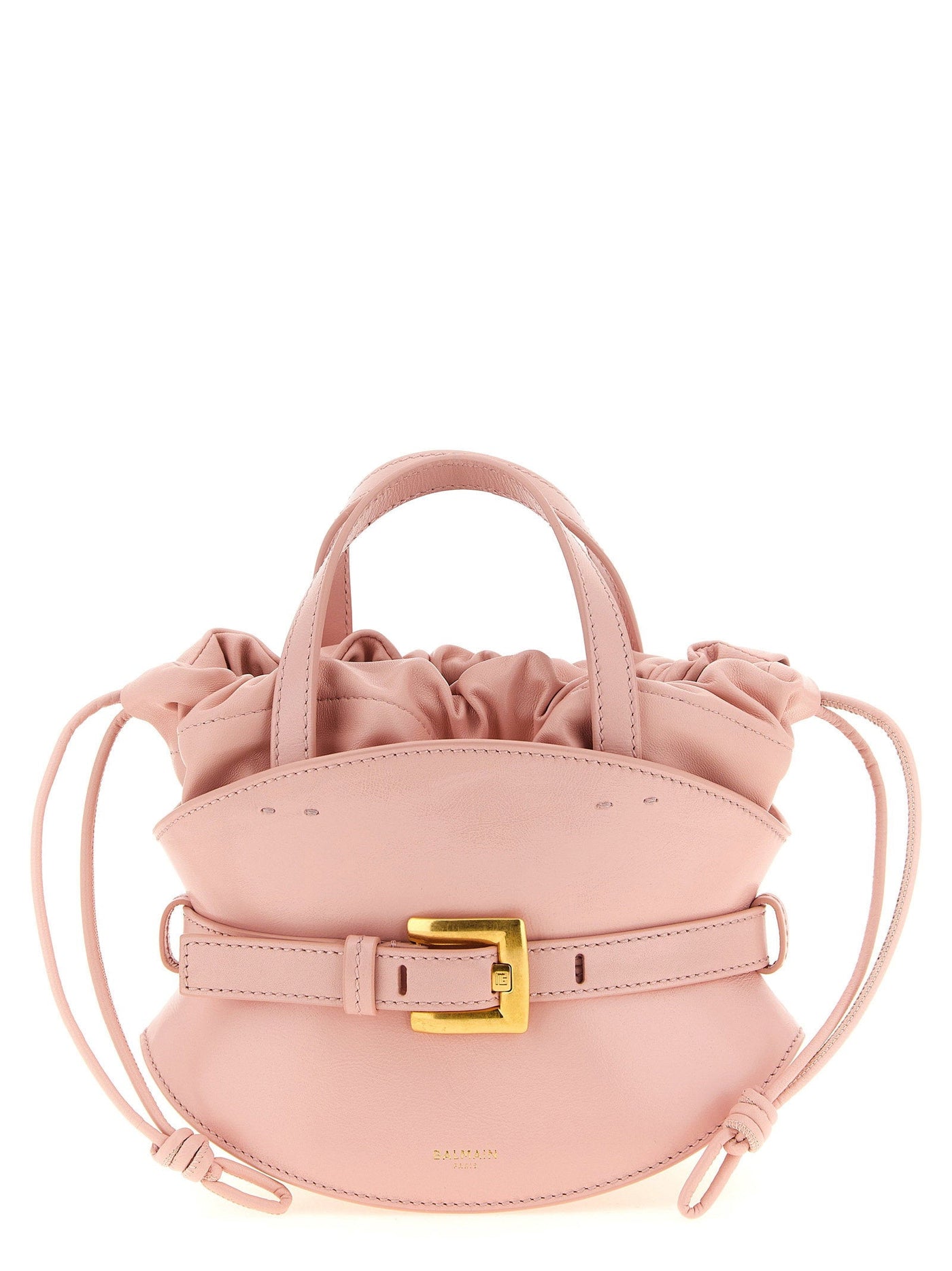 Balmain Shuffle Top Handle Bag — Pink Calf Leather