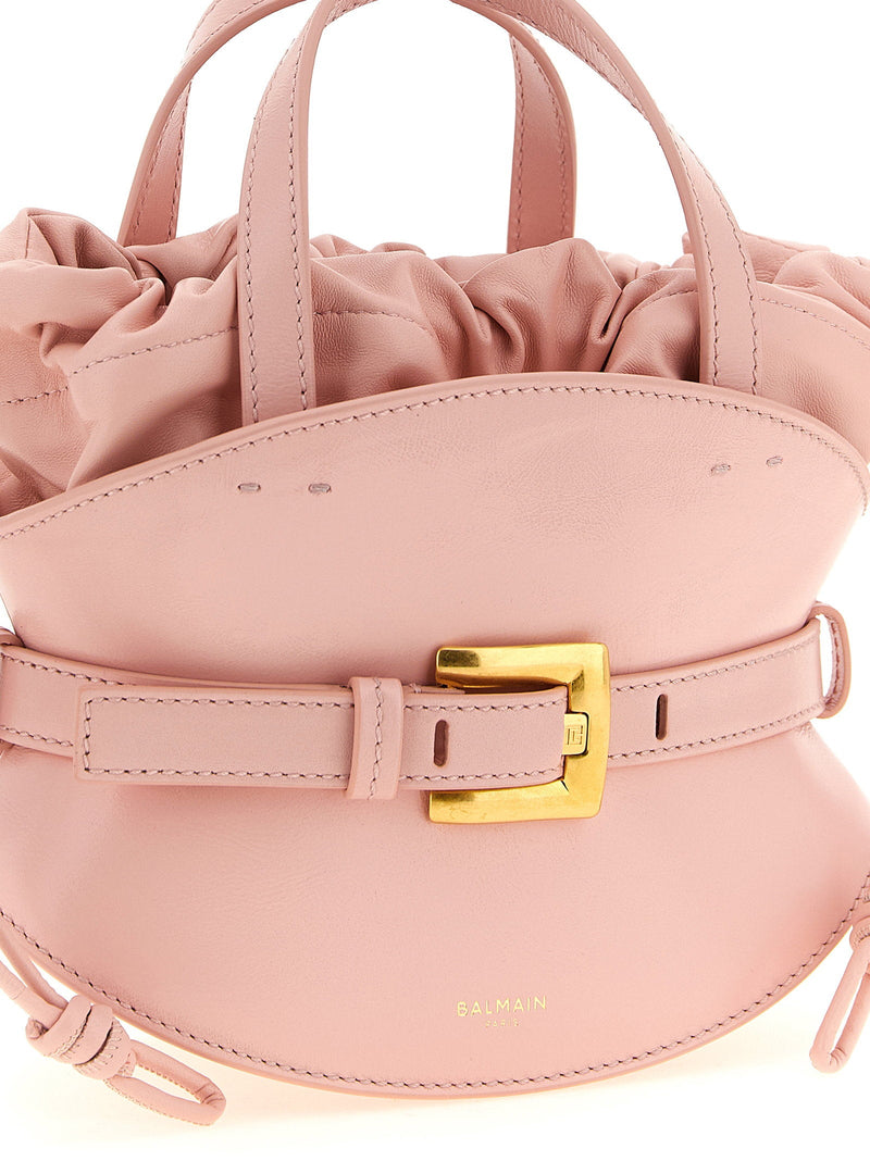 Balmain Shuffle Top Handle Bag — Pink Calf Leather