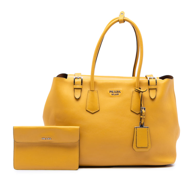 City Calf Leather Buckle Tote - Image 7