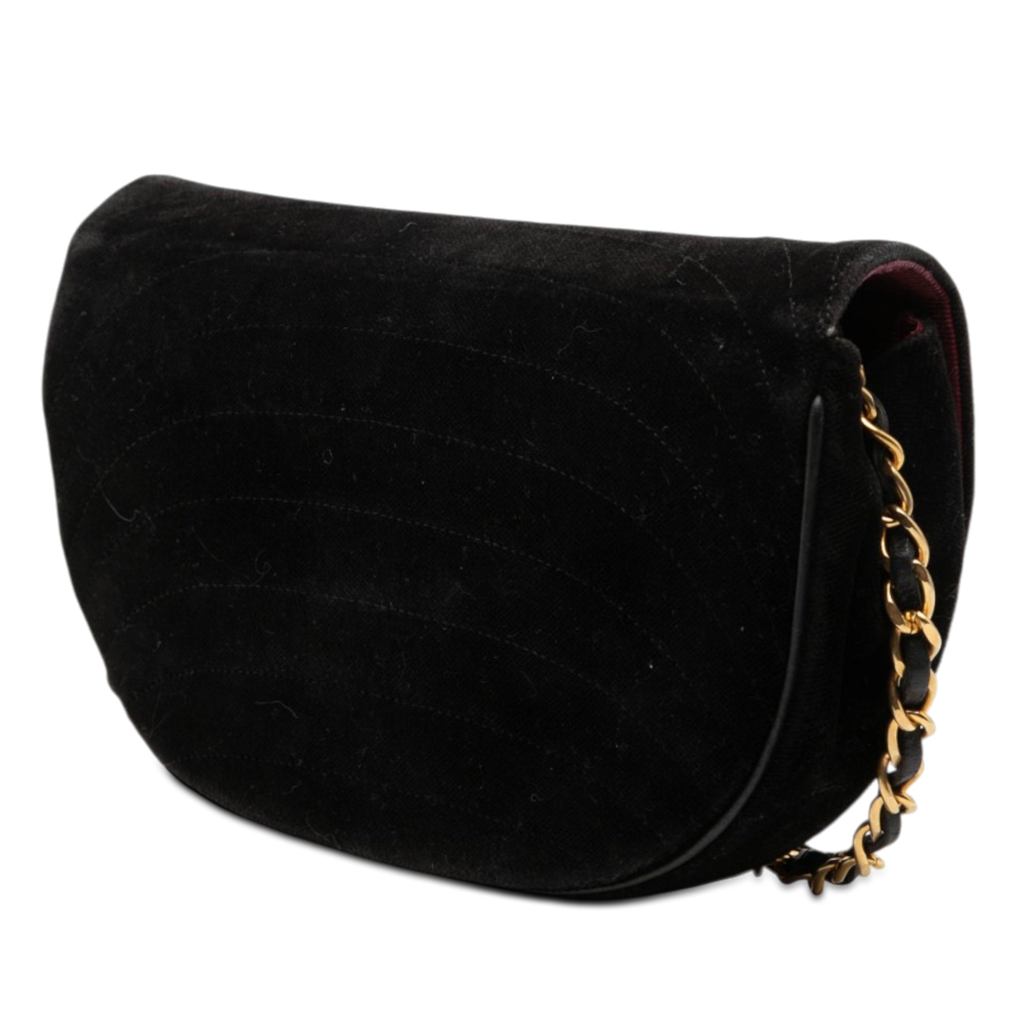 CC Quilted Velvet Half Moon Flap - Image 2
