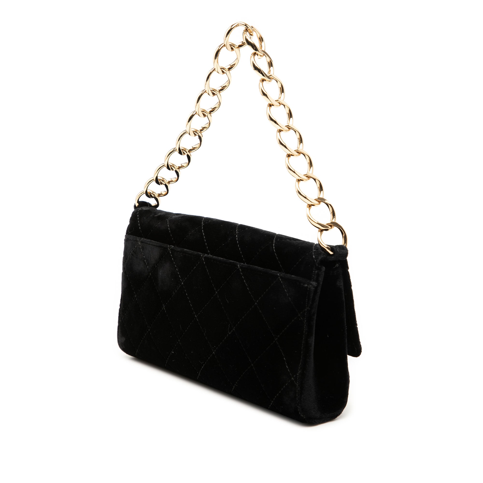CC Quilted Velvet Chain Shoulder Bag - Image 2