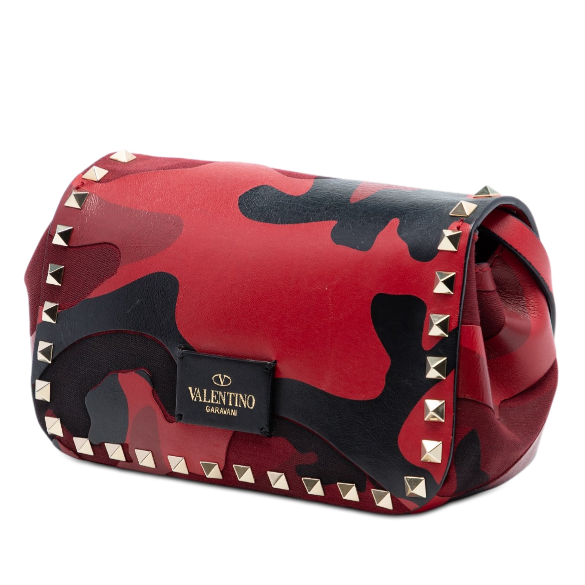 Mini Nappa and Canvas Camouflage Rockstud Flap Crossbody - Image 2