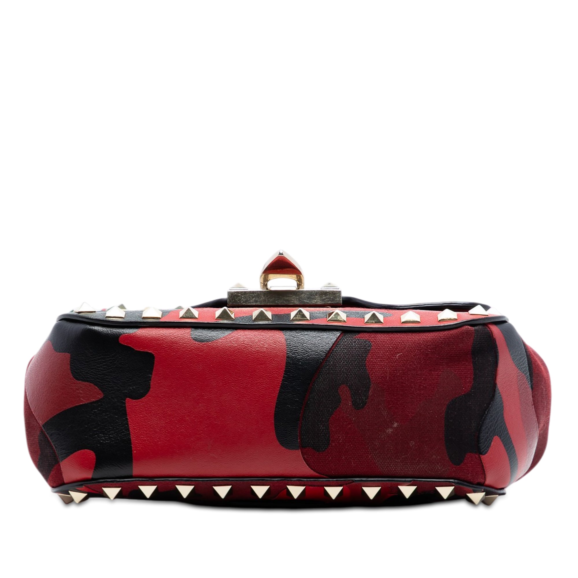Mini Nappa and Canvas Camouflage Rockstud Flap Crossbody - Image 3