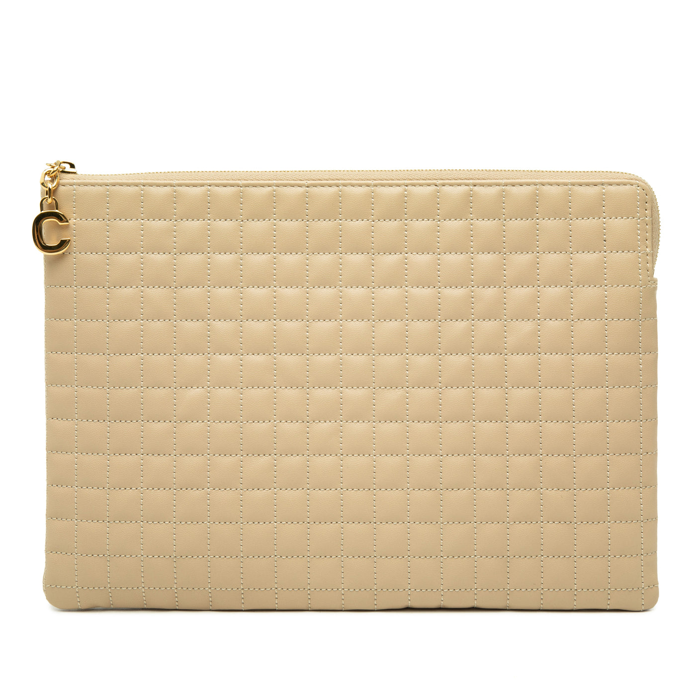 Quilted Calfskin C Charm Clutch - Image 1