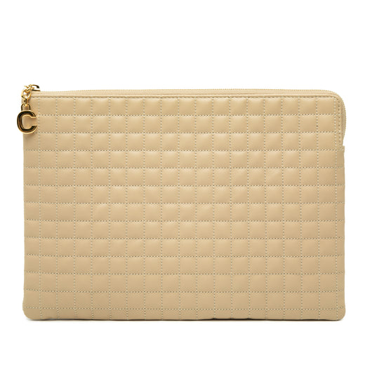 Quilted Calfskin C Charm Clutch - Image 1