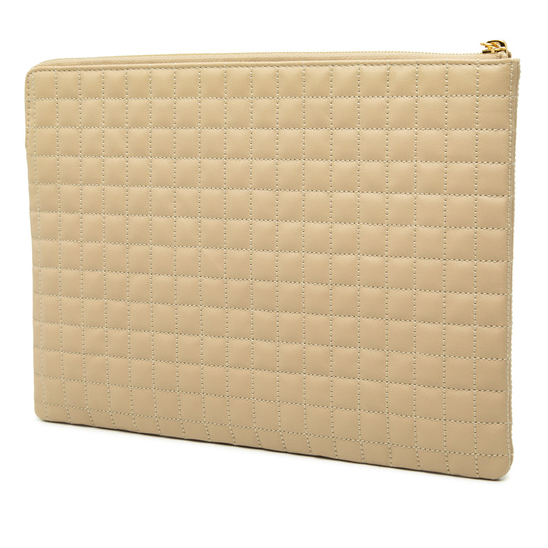 Quilted Calfskin C Charm Clutch - Image 2