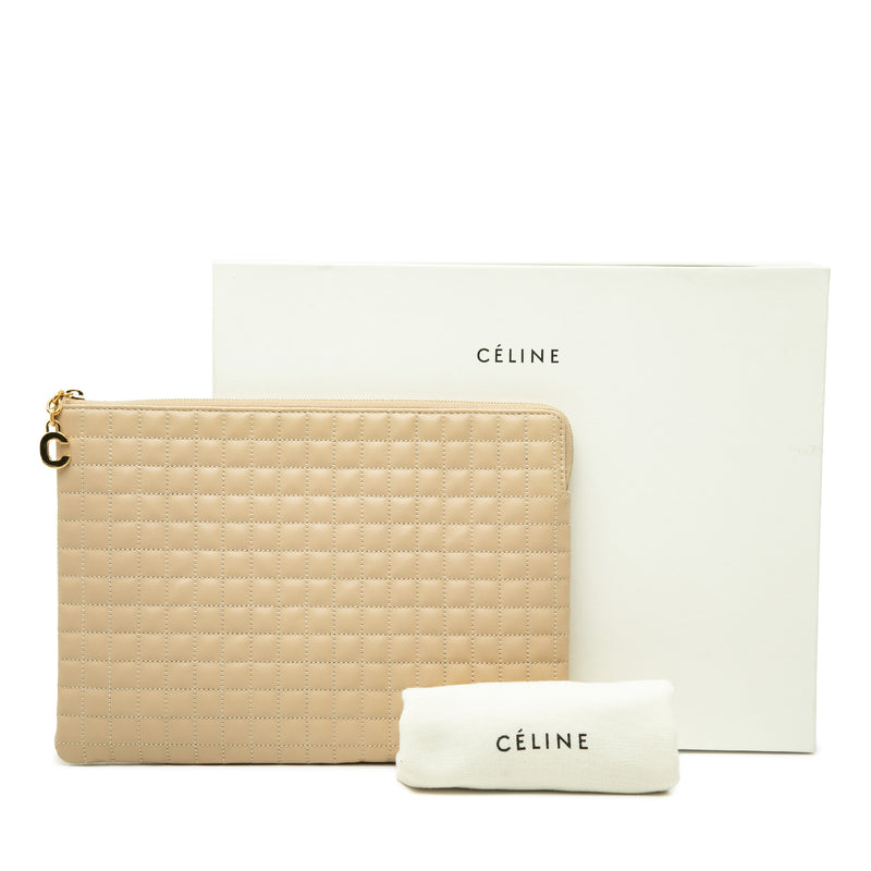 Quilted Calfskin C Charm Clutch - Image 7