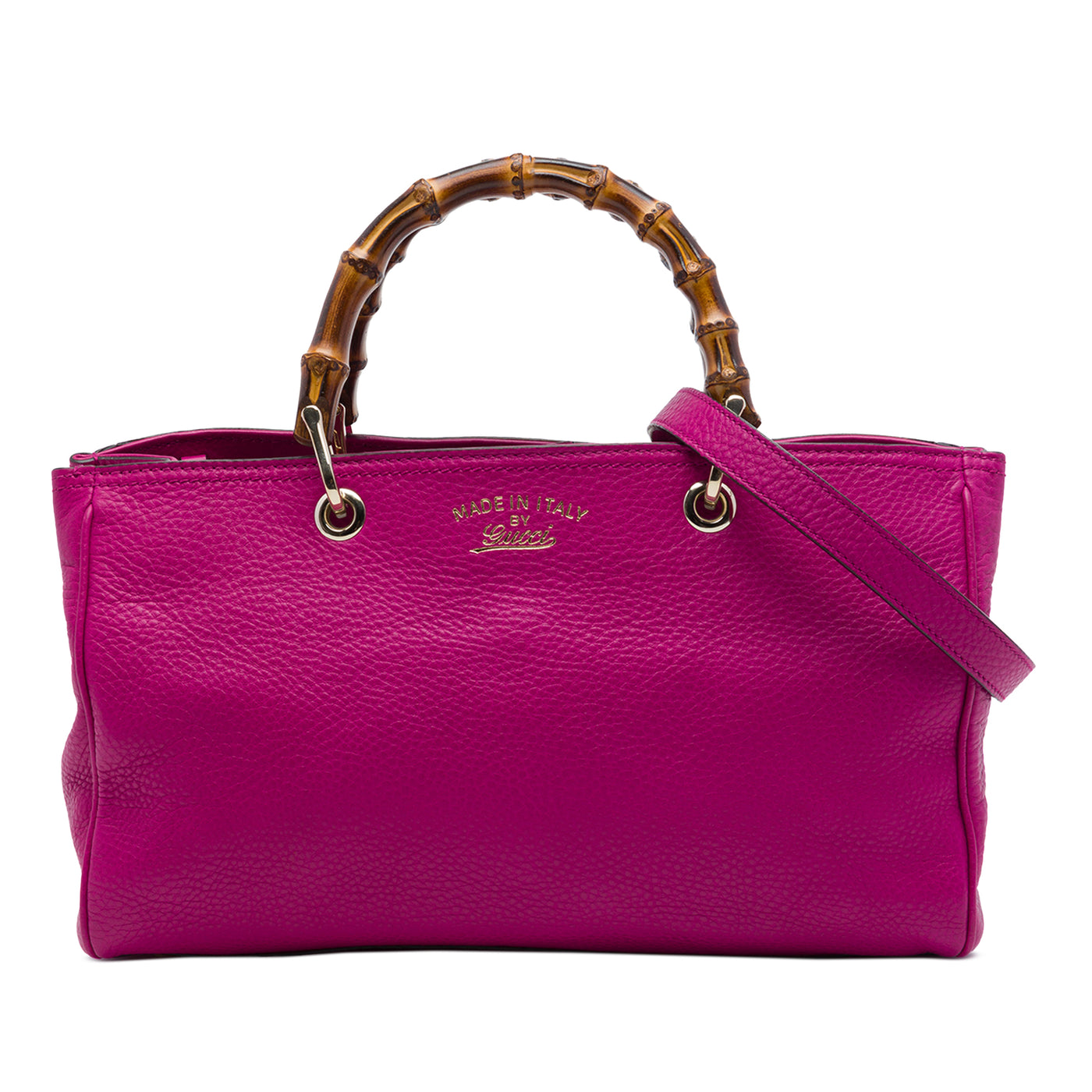 Medium Calfskin Bamboo Shopper Satchel - Image 1