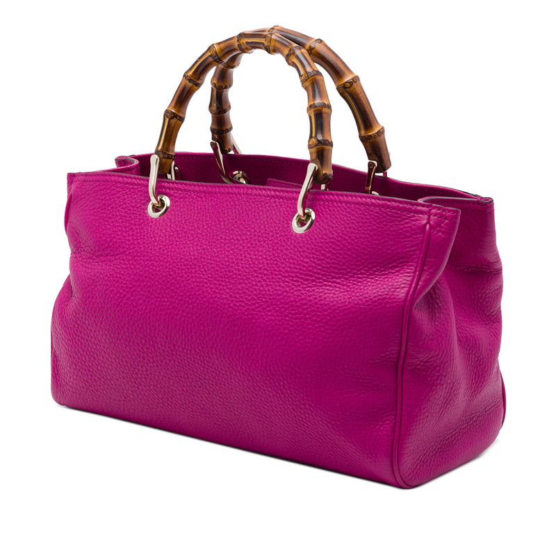 Medium Calfskin Bamboo Shopper Satchel - Image 2