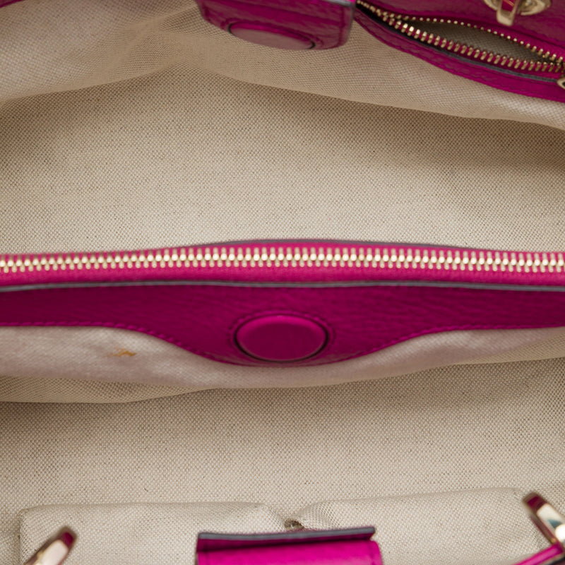 Medium Calfskin Bamboo Shopper Satchel - Image 4