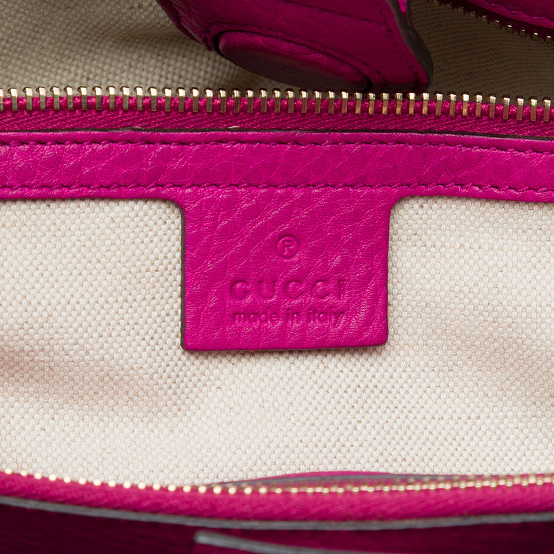 Medium Calfskin Bamboo Shopper Satchel - Image 5