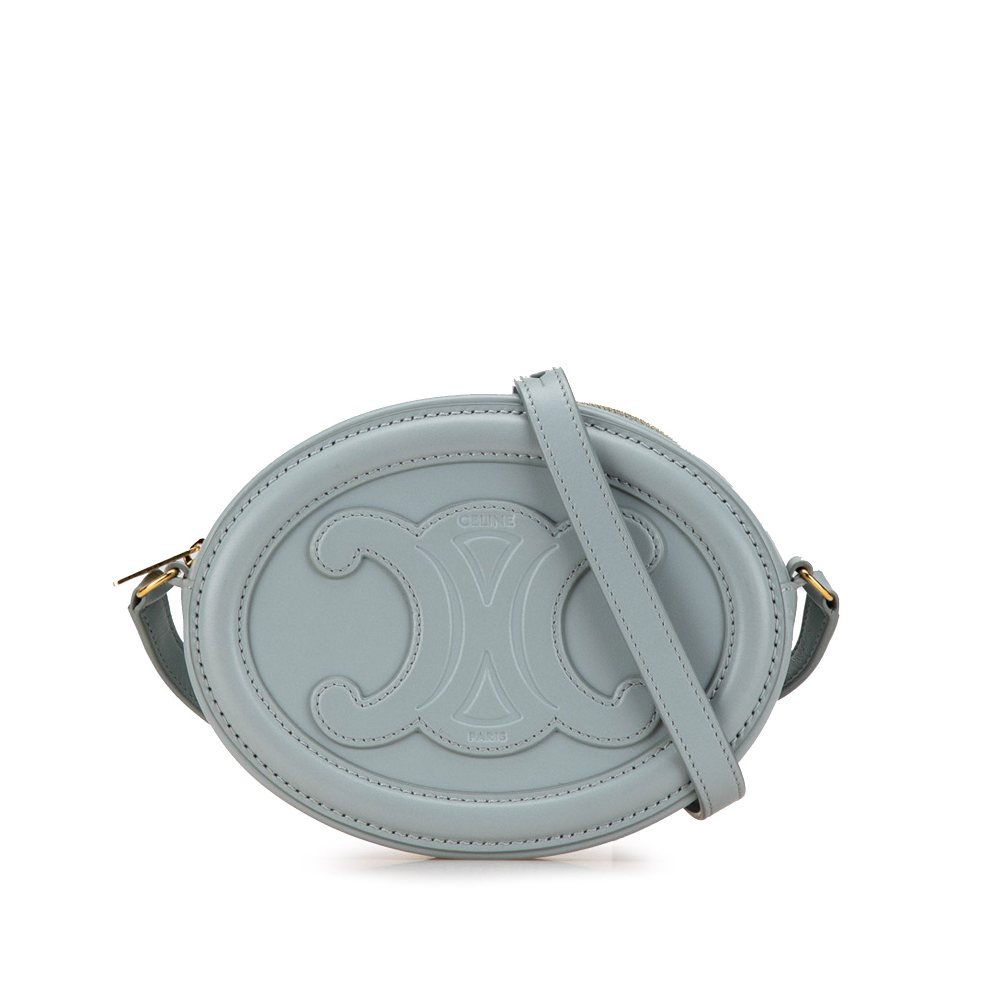 Small Calfskin Cuir Triomphe Oval Crossbody - Image 1