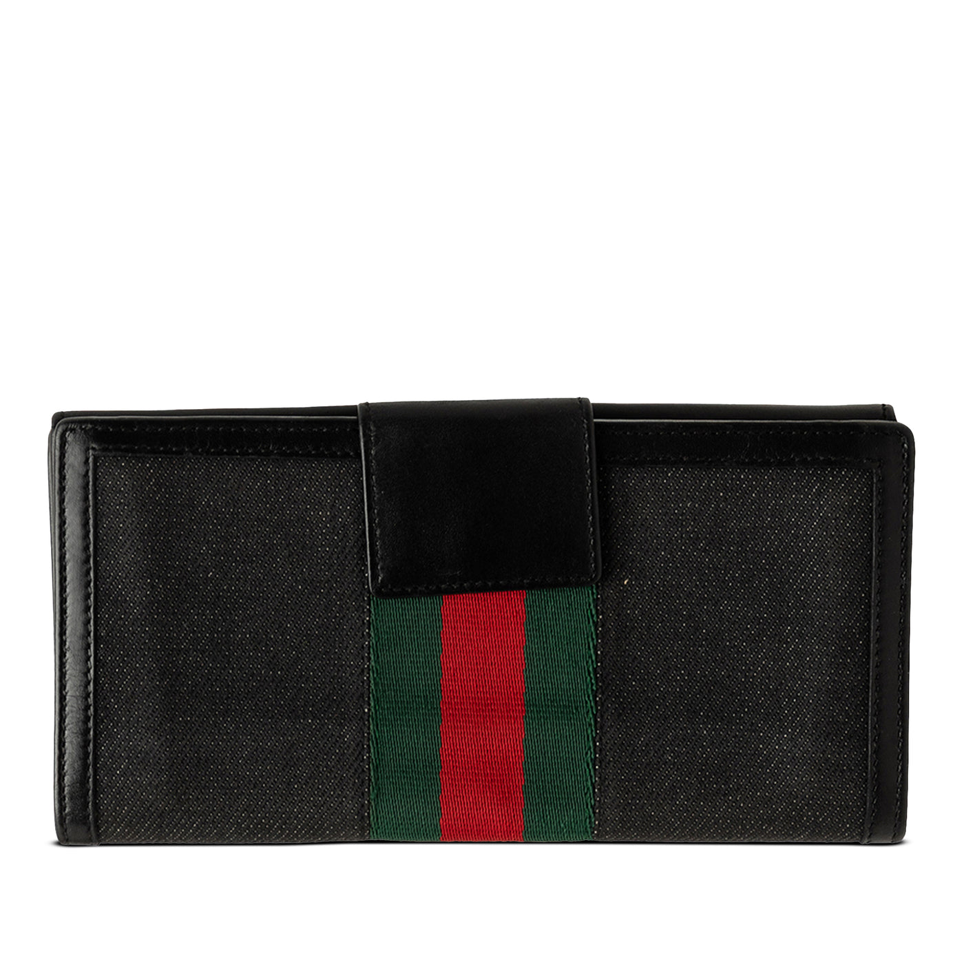 Canvas and Leather Web Continental Wallet - Image 1