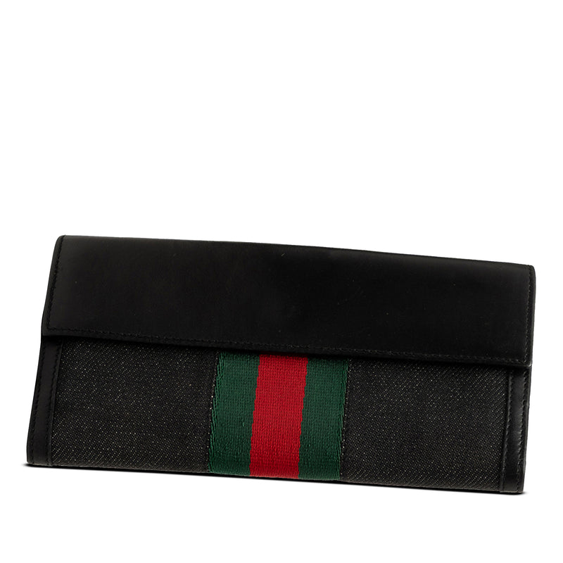 Canvas and Leather Web Continental Wallet - Image 2