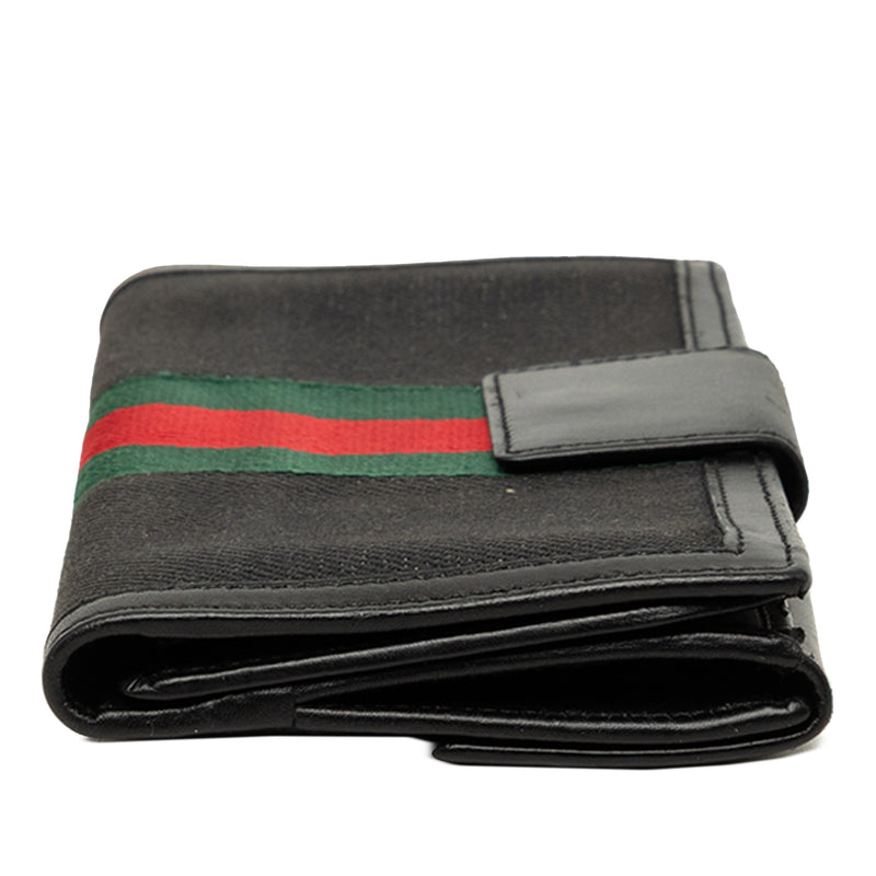Canvas and Leather Web Continental Wallet - Image 3