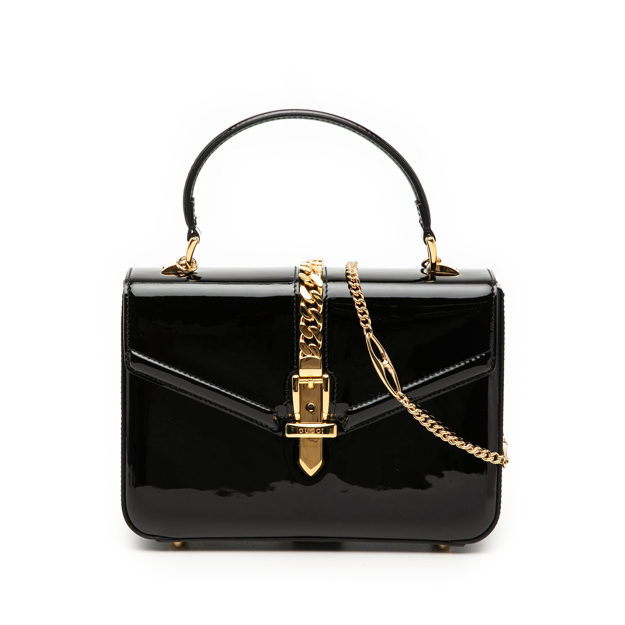Mini Patent Sylvie 1969 Top Handle Bag - Image 1