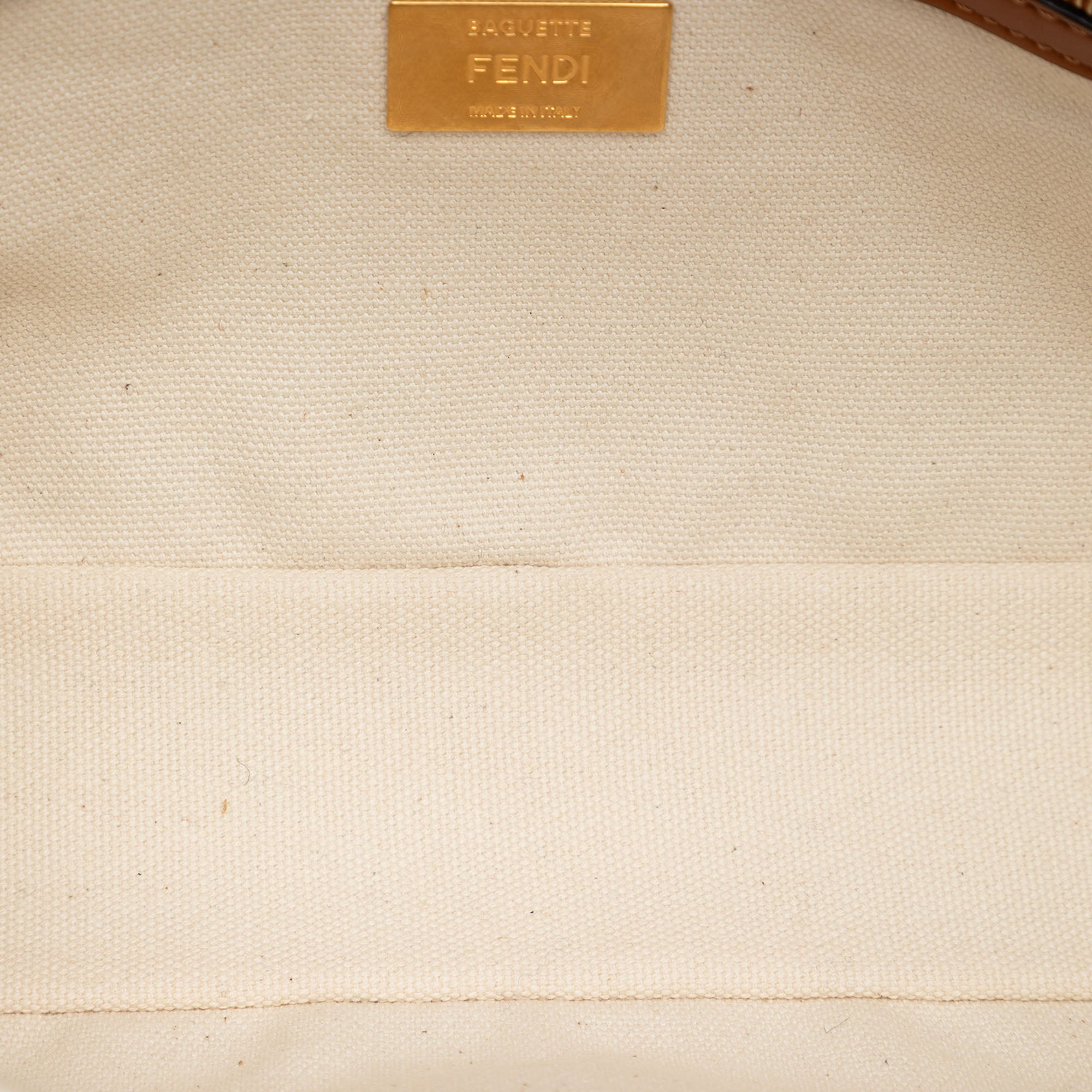 Zucca Embroidered Canvas Baguette Satchel - Image 4