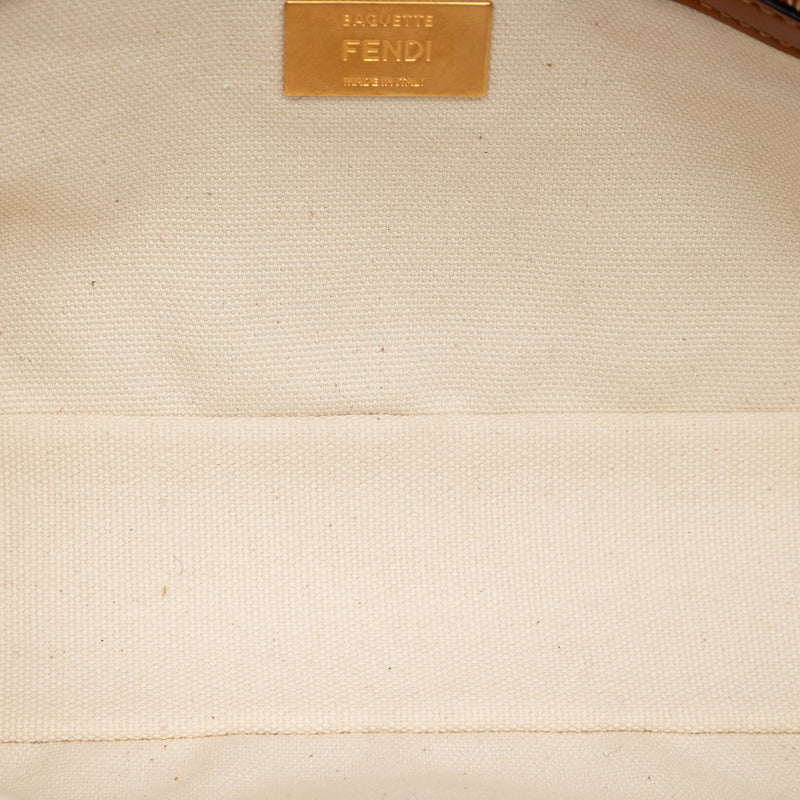 Zucca Embroidered Canvas Baguette Satchel - Image 4