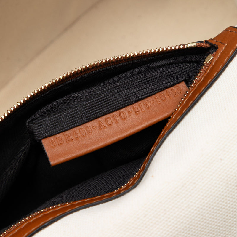 Zucca Embroidered Canvas Baguette Satchel - Image 6