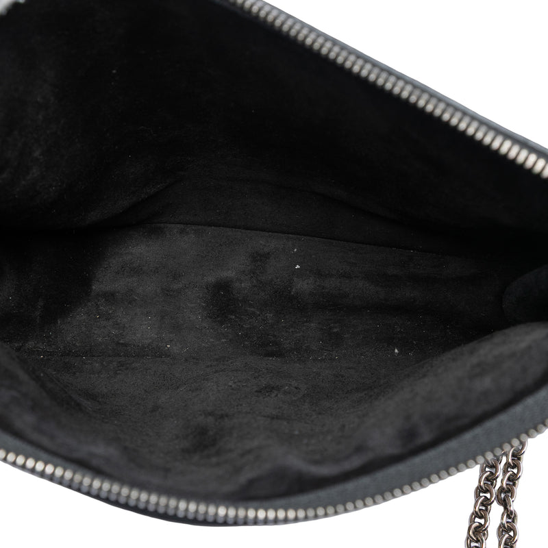 Bicolor Leather Pocket Envelope Zip Crossbody - Image 4