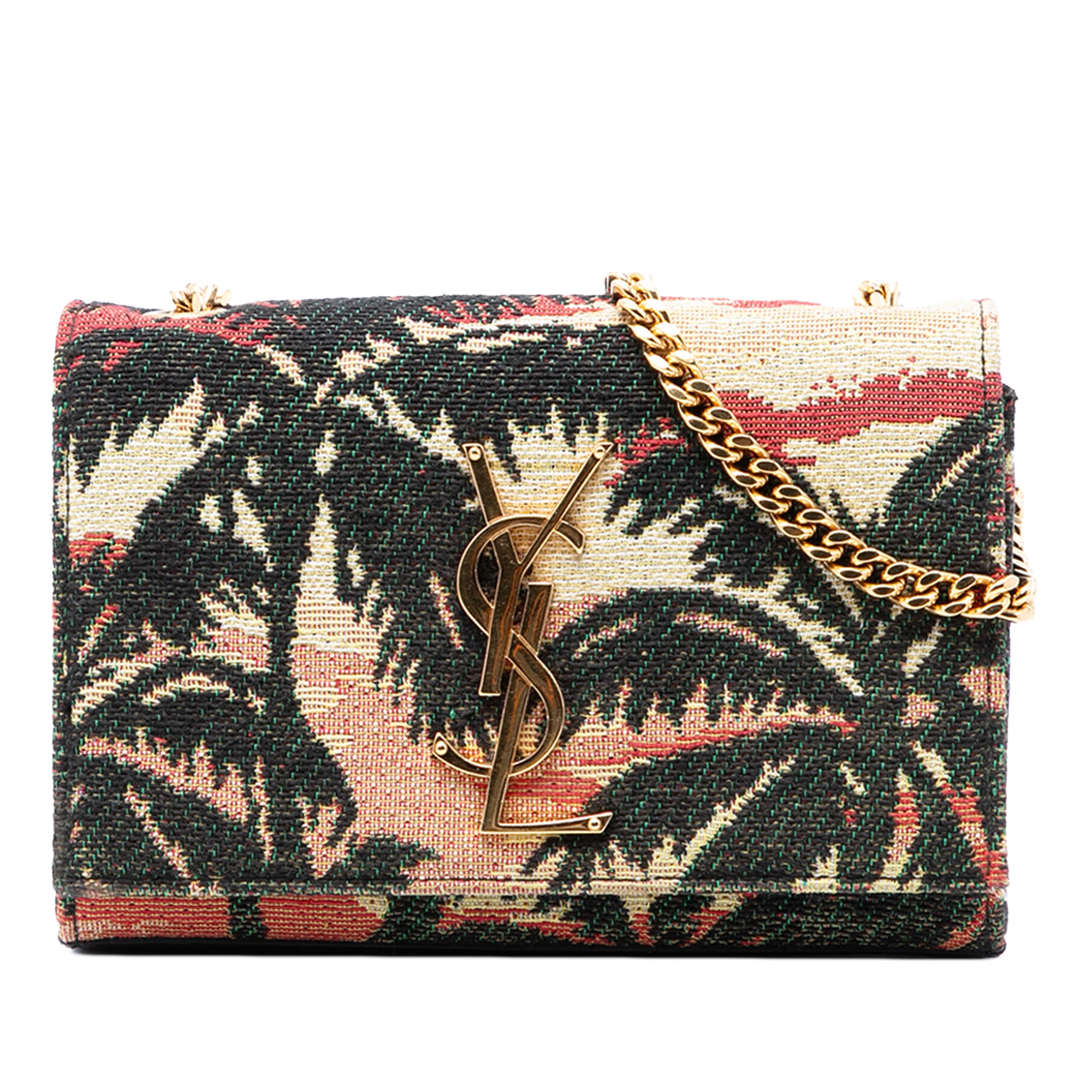 Small Embroidered Canvas Palm Tree Monogram Kate Crossbody - Image 1