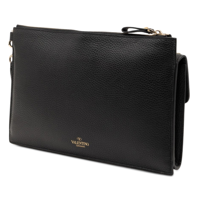 Grained Calfskin Rockstud Wristlet Clutch - Image 2