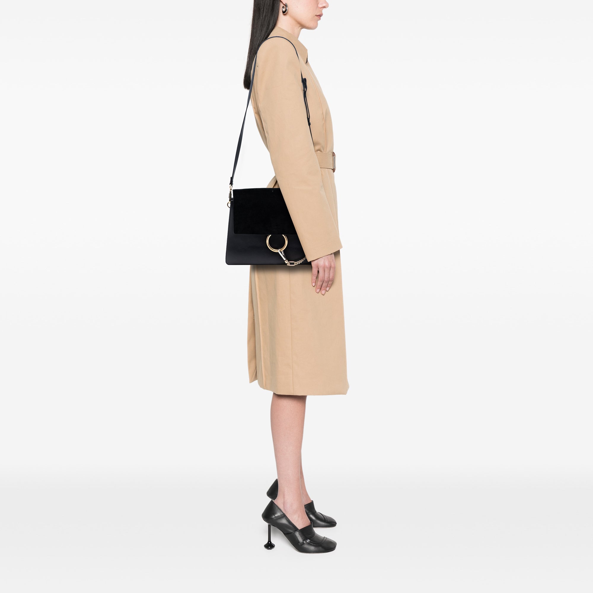 Medium Calfskin and Suede Faye Crossbody - Image 7