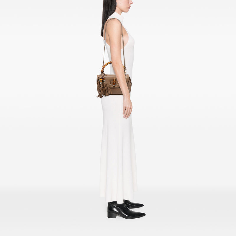 Medium Calfskin New Bamboo Top Handle Bag - Image 7
