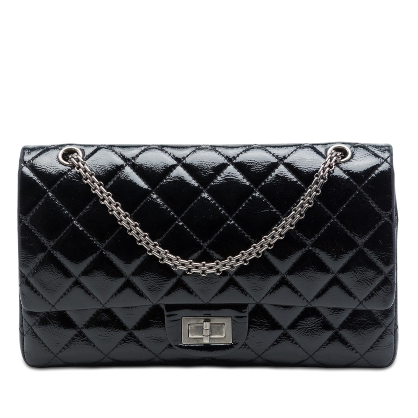 Quilted Crinkled Patent Reissue 2.55 Double Flap 227 - Image 1
