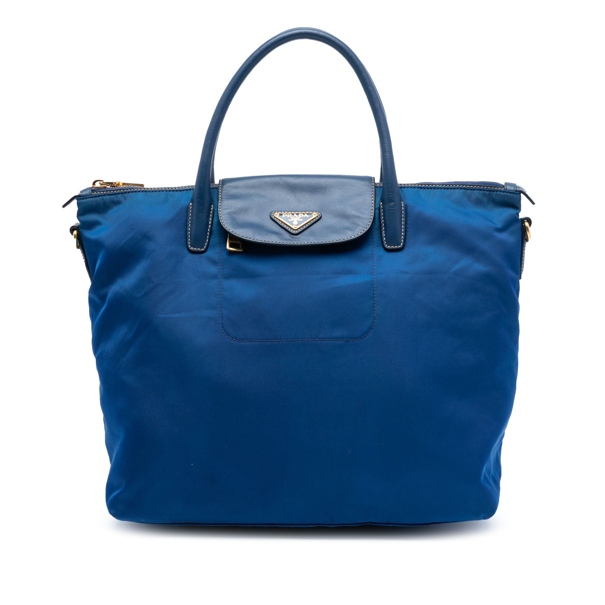 Saffiano Trimmed Tessuto Satchel - Image 1