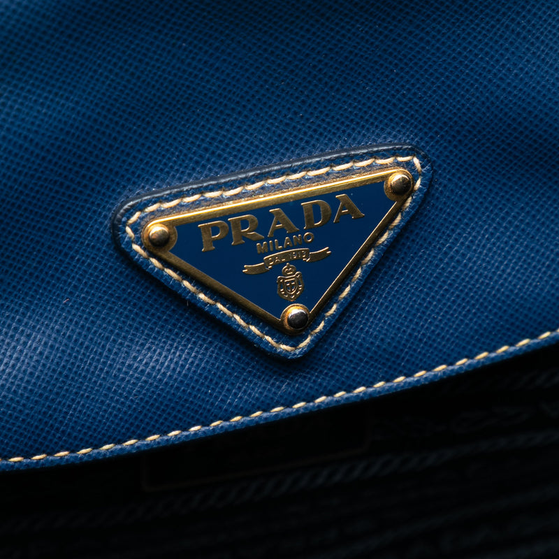 Saffiano Trimmed Tessuto Satchel - Image 5
