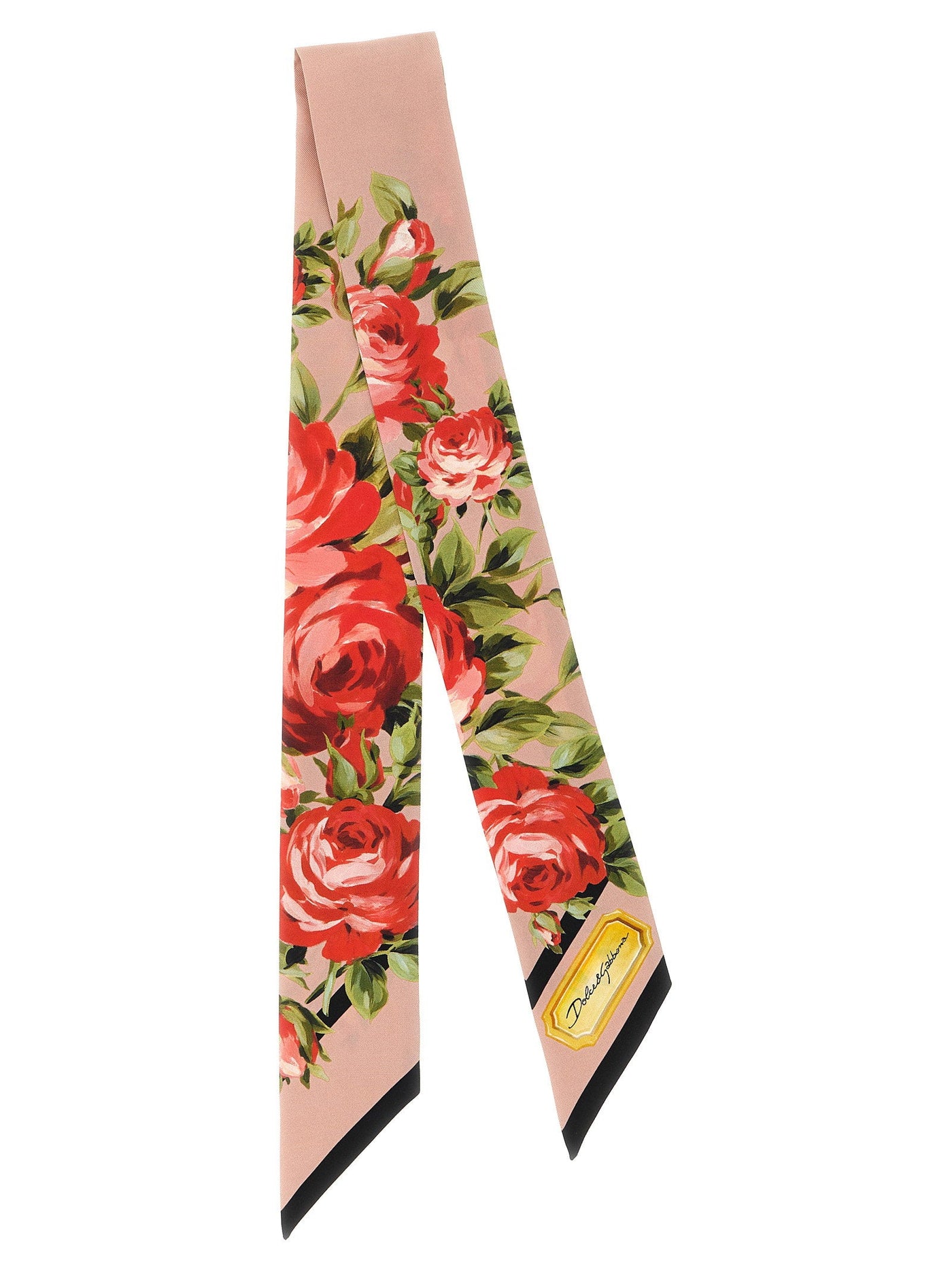 Dolce & Gabbana Floral-Print Silk Twill Scarf — Pink Scarfs