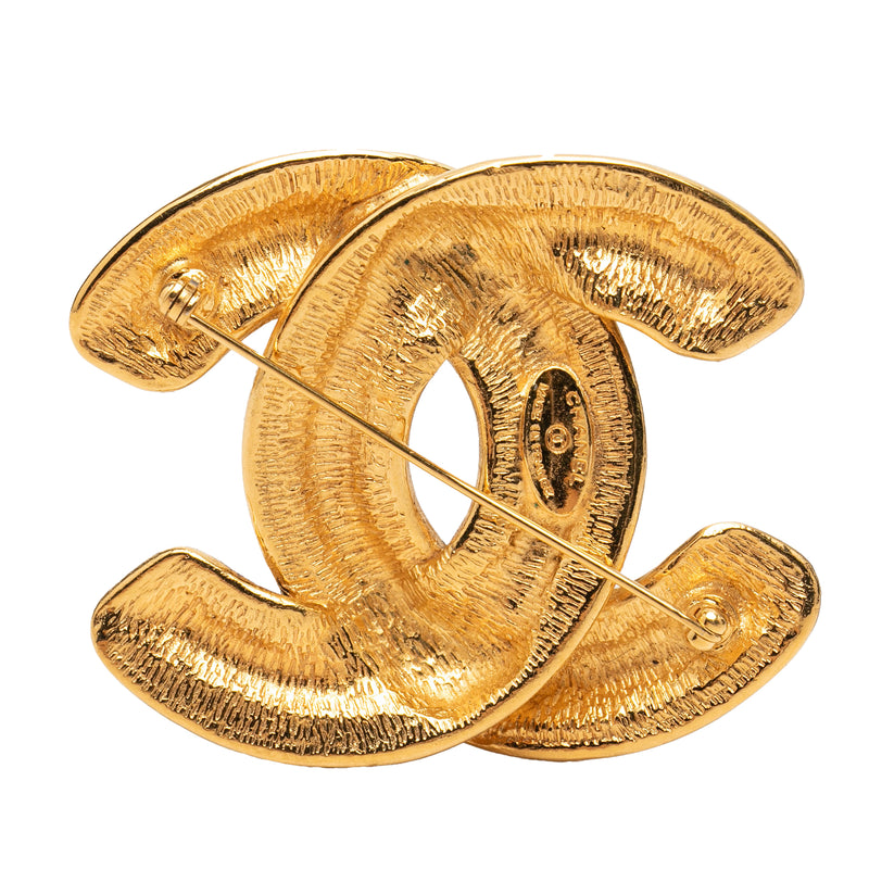 CC Gold Plated Quilted Brooch - Image 2