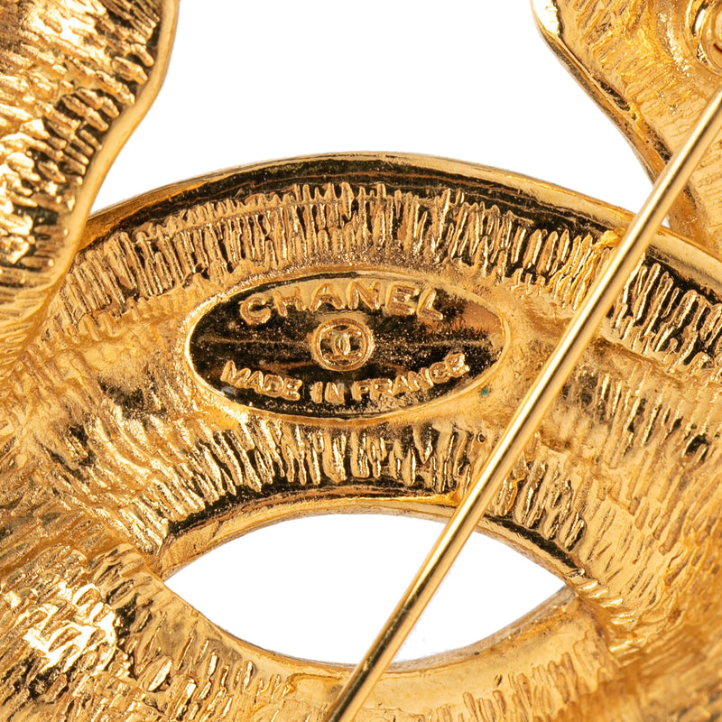 CC Gold Plated Quilted Brooch - Image 3