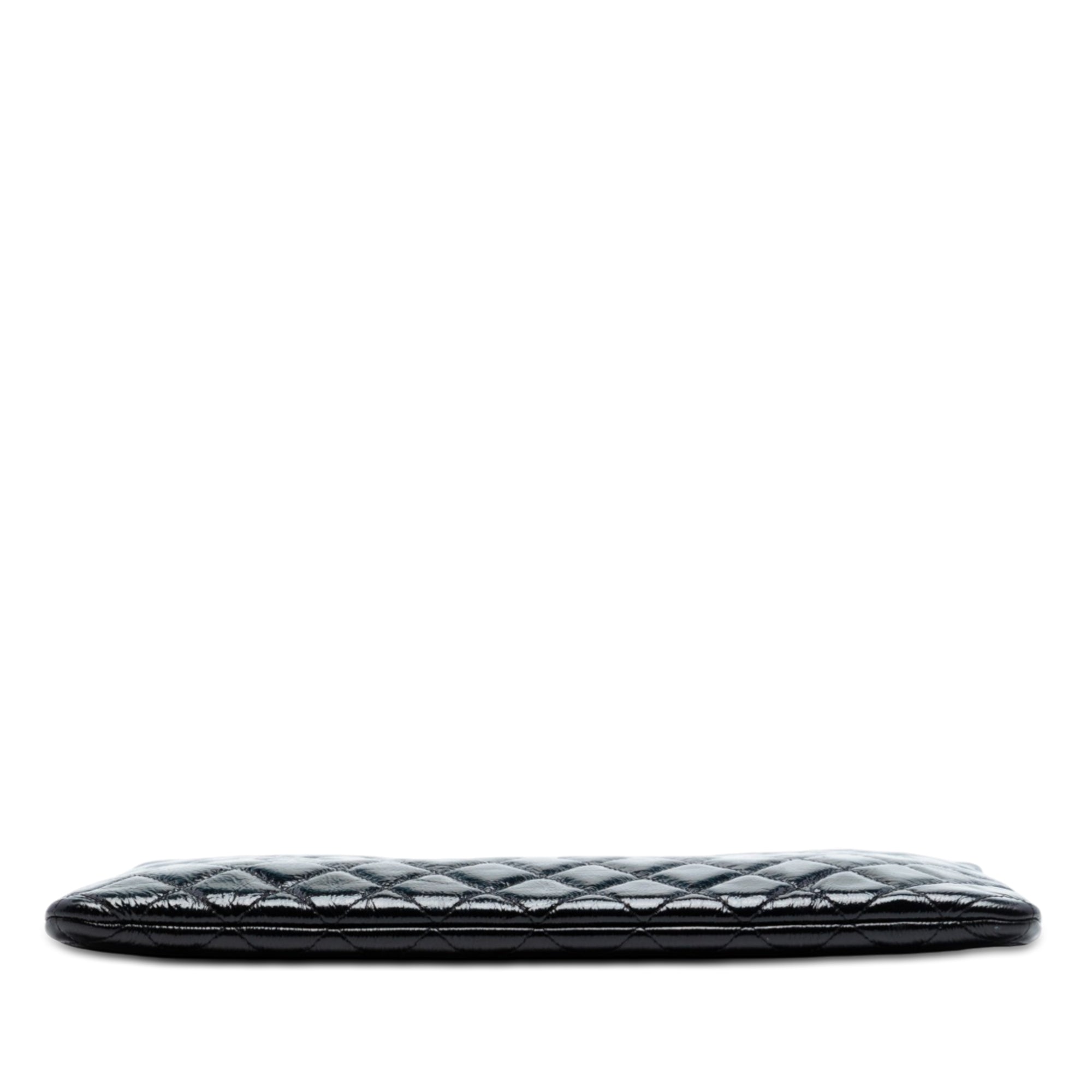 Large Quilted Patent O Case Clutch - Image 3